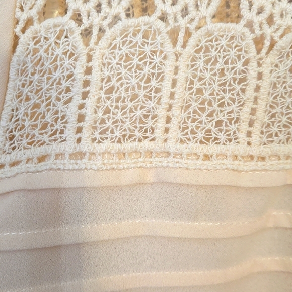 ADIVA, Blouse, Top, Shirt, Lg, Elegant, Cream, Ivory, Lace, Button cuffs, Pleats - Picture 5 of 13